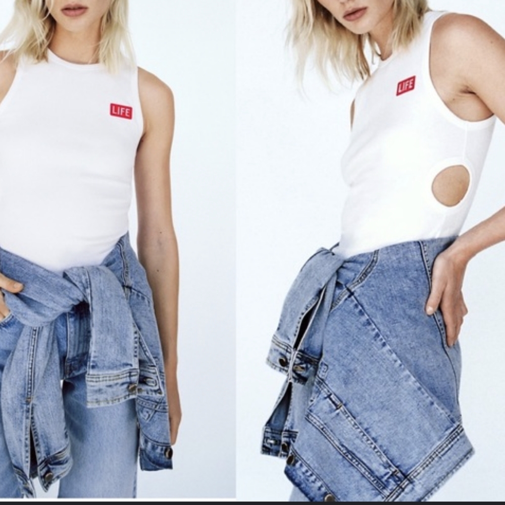 NWOT Zara white cut out tank top